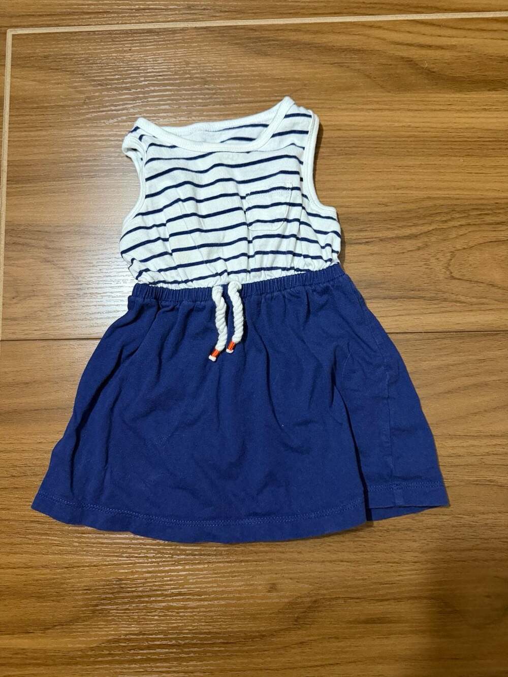 Carter's Striped Dress Size 9M Blue White Tank Sundress
